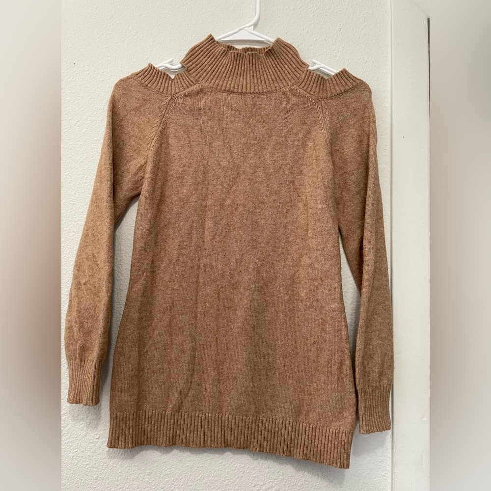 POOF APPAREL LUCKY WOMAN BROWN COLOR OF BARE SHOULDERS WARM AND COMFORTABLE